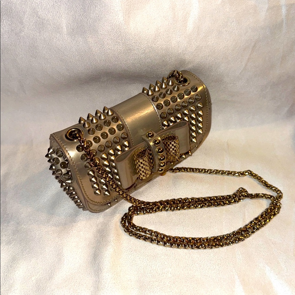 Christian Louboutin Gold Studded Bag - Picture 6 of 16